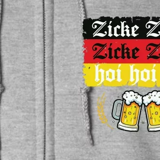 Zicke Zacke Hoi Oktoberfest German Flag Party Funny Full Zip Hoodie