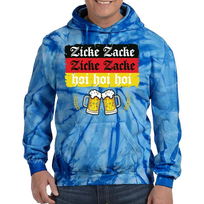 Zicke Zacke Hoi Oktoberfest German Flag Party Funny Tie Dye Hoodie