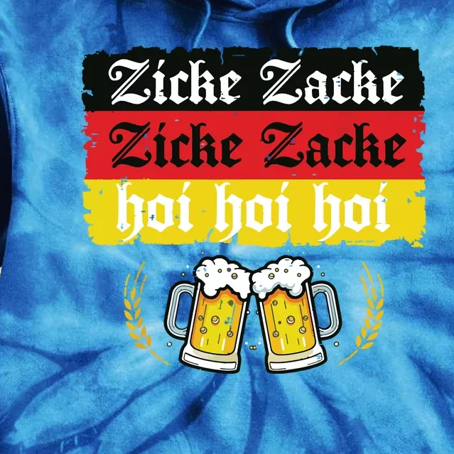 Zicke Zacke Hoi Oktoberfest German Flag Party Funny Tie Dye Hoodie