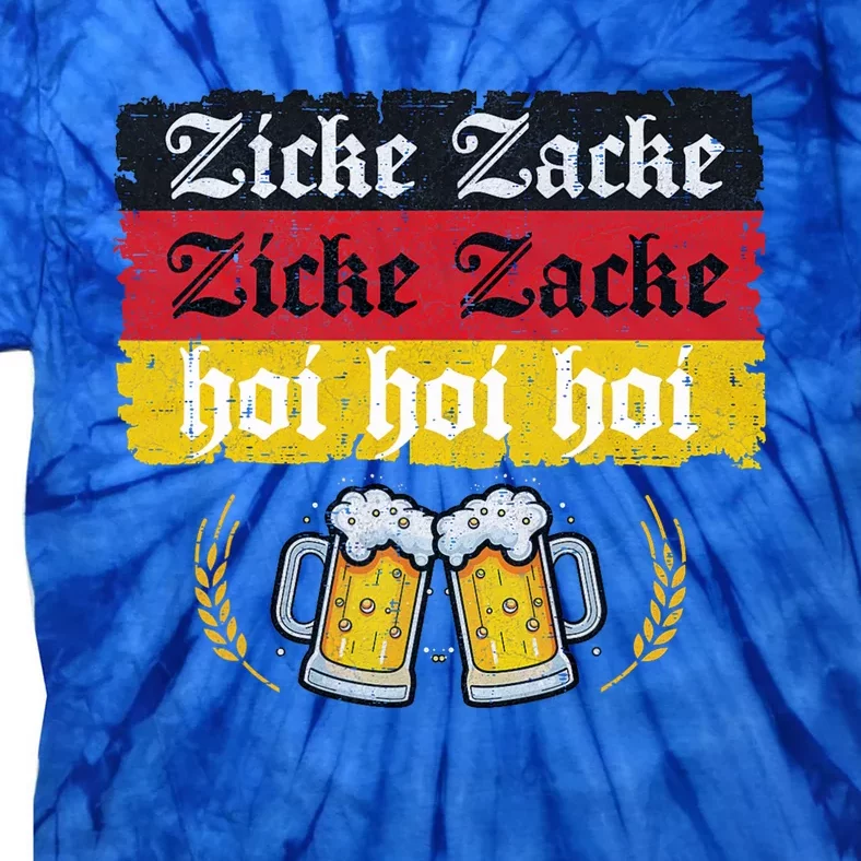 Zicke Zacke Hoi Oktoberfest German Flag Party Funny Tie-Dye T-Shirt