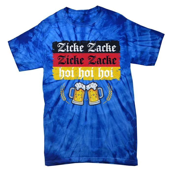 Zicke Zacke Hoi Oktoberfest German Flag Party Funny Tie-Dye T-Shirt