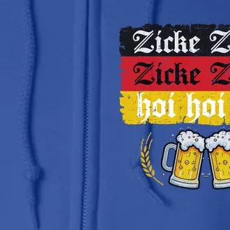 Zicke Zacke Hoi Oktoberfest German Flag Party Funny Full Zip Hoodie