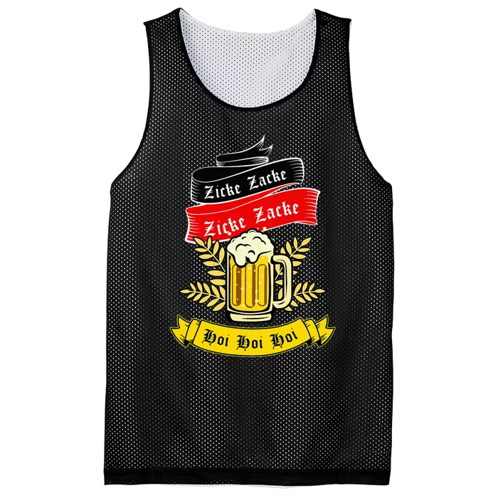 Zicke Zacke Hoi Funny Germany Flag Oktoberfest German Mesh Reversible Basketball Jersey Tank