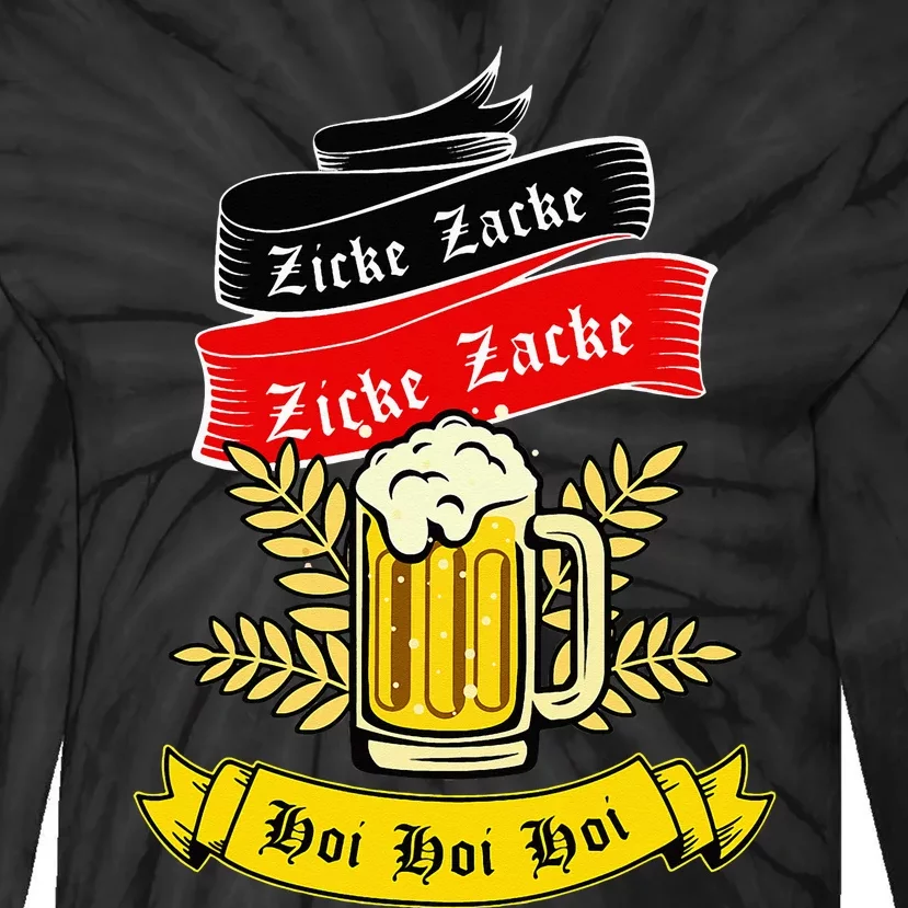 Zicke Zacke Hoi Funny Germany Flag Oktoberfest German Tie-Dye Long Sleeve Shirt