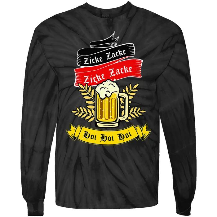 Zicke Zacke Hoi Funny Germany Flag Oktoberfest German Tie-Dye Long Sleeve Shirt