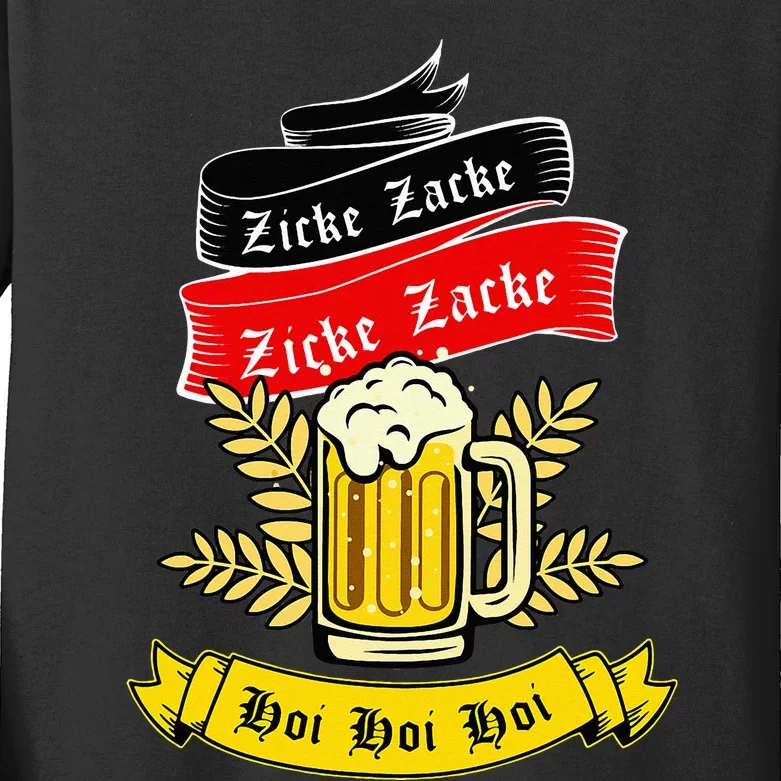 Zicke Zacke Hoi Funny Germany Flag Oktoberfest German Kids Long Sleeve Shirt