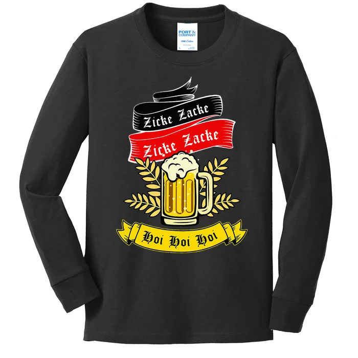 Zicke Zacke Hoi Funny Germany Flag Oktoberfest German Kids Long Sleeve Shirt