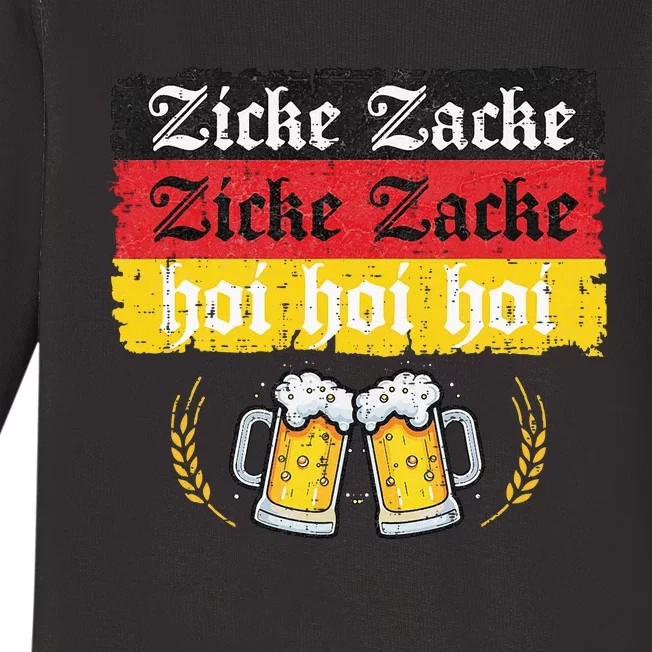 Zicke Zacke Hoi Oktoberfest German Flag Party Baby Long Sleeve Bodysuit