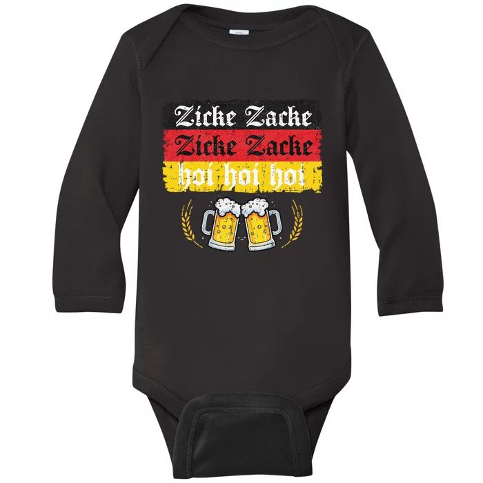 Zicke Zacke Hoi Oktoberfest German Flag Party Baby Long Sleeve Bodysuit