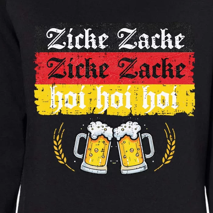 Zicke Zacke Hoi Oktoberfest German Flag Party Womens California Wash Sweatshirt